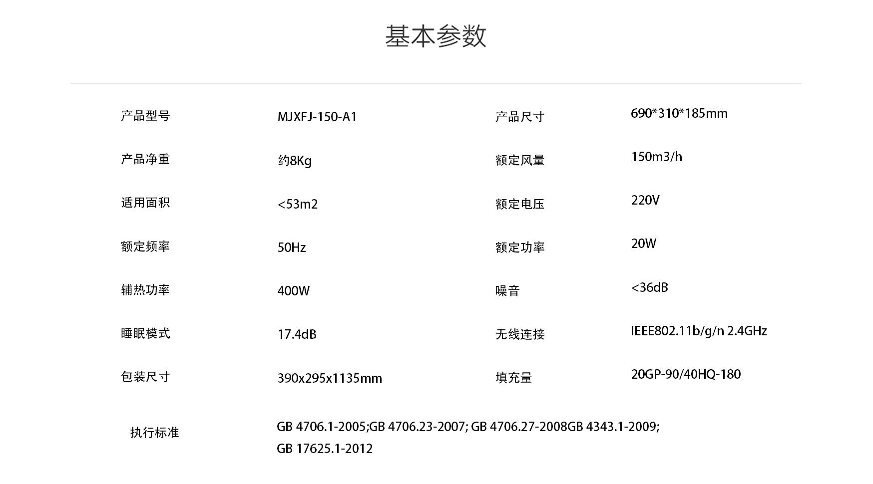 新风机150